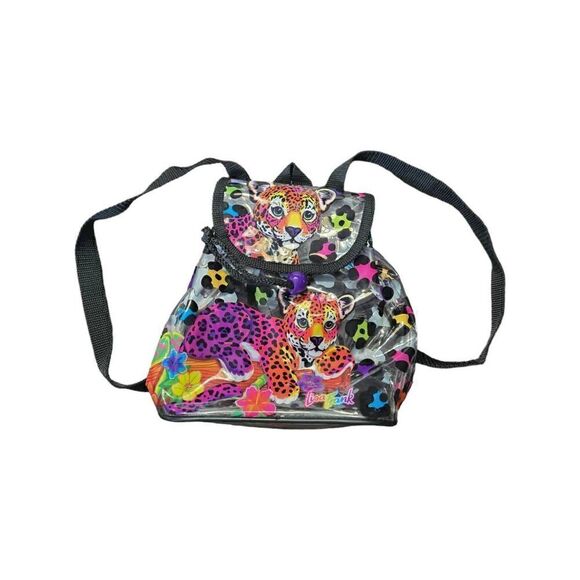 Lisa Frank Handbags - Lisa Frank 1990 Leopard Rainbow Cheetah Clear Backpack Vintage